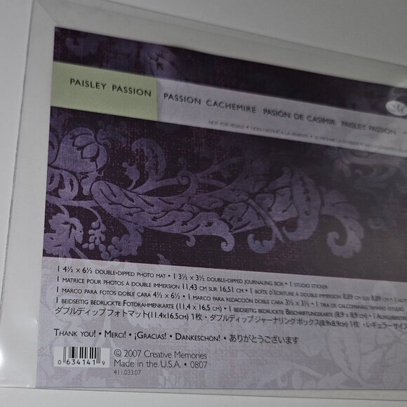 NEW 2 Creative Memories Paisley Passion Photo Mat Journaling Box Stickers Lot - Picture 2 of 5